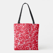 sac à bicyclettes . blanc graphique vélos sur roug (Dos)