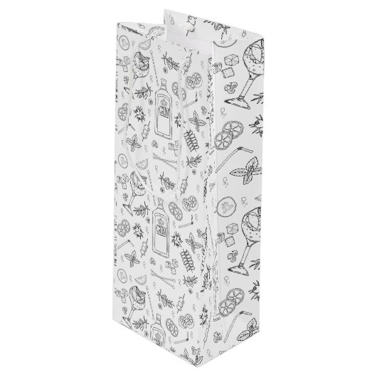 Sac à bouteille pour cocktail Gin and Tonic Doodle (Devant Angle)