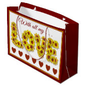 Sac à cadeau d'amour Tournesol (Dos Angle)