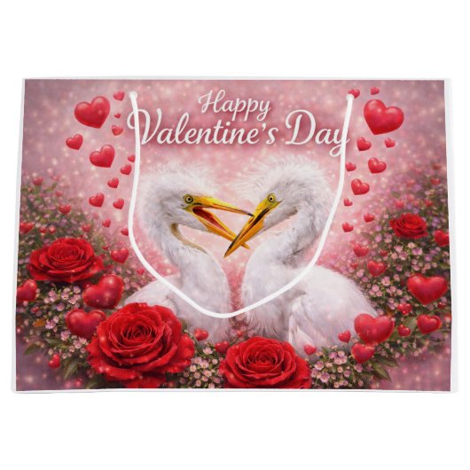 Sac à cadeau de la Saint-Valentin Aigrettes Romant (Devant)