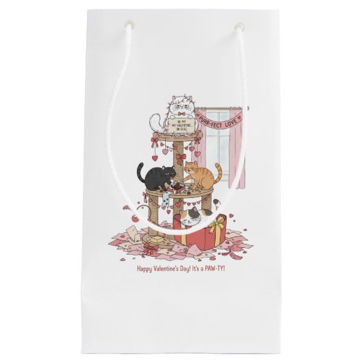 Sac à cadeau de la Saint-Valentin Meow de chat (Devant)