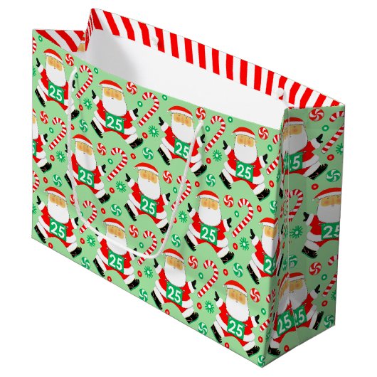 Sac à cadeau de Noël en cours d'exécution Grande (Devant Angle)