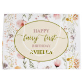 Sac à cadeau de premier anniversaire de fée de fle (Devant)