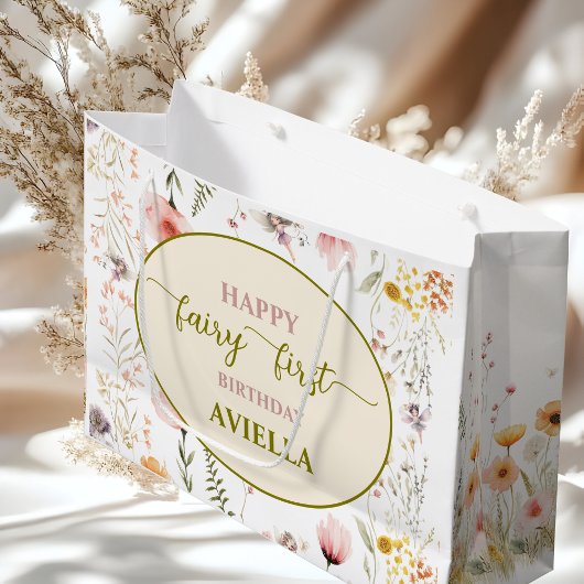 Sac à cadeau de premier anniversaire de fée de fle