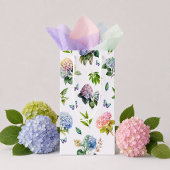 Sac à cadeau élégant rose bleu hydrangea petit