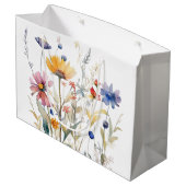 Sac à cadeau en aquarelle 'Hunny' à fleurs sauvage (Dos Angle)