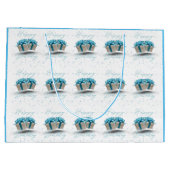 Sac à cadeau grand bleu bébé Joyeux Anniversaire (Dos)