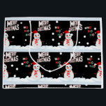 Sac à cadeau grand format Christmas The Snowman<br><div class="desc">Ce sac à cadeau présente les mots "Joyeux Noël Ho Ho Ho" dans une police d'impression unique avec des lettres multicolores et Christmas The Snowman porte du rouge et du blanc avec de la neige tombant en arrière-plan dans ce thème et style de Noël. Tous les sacs à cadeau sont...</div>