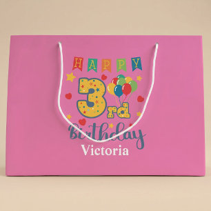 Sac à cadeau grand format pour 3ème anniversaire