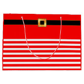 Sac à cadeau rayé rouge et blanc mignon (Dos)