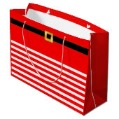 Sac à cadeau rayé rouge et blanc mignon (Dos Angle)