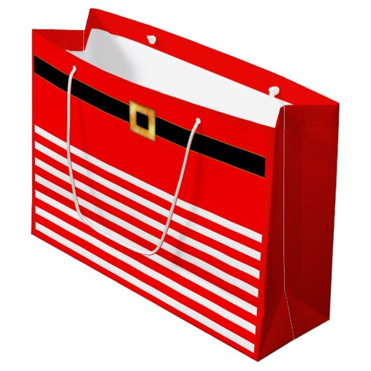 Sac à cadeau rayé rouge et blanc mignon (Devant Angle)