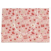 Sac à cadeau rose pour la Saint-Valentin (Devant)