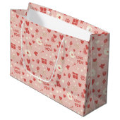 Sac à cadeau rose pour la Saint-Valentin (Devant Angle)