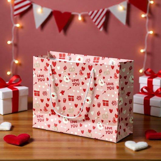 Sac à cadeau rose pour la Saint-Valentin