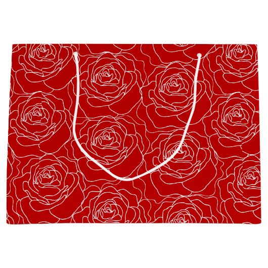 Sac à cadeau Rose Rouge (Grand) (Devant)