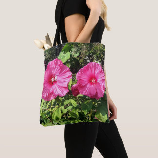 Sac à cordon de fleur d'hibiscus rose