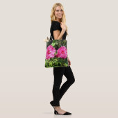 Sac à cordon de fleur d'hibiscus rose (Sur le modèle)