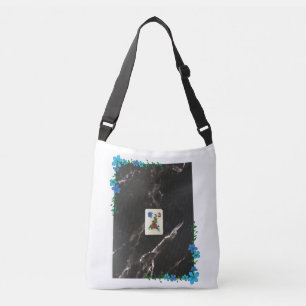 Sac à corps croisé Mahjong avec Accent Floral Bleu