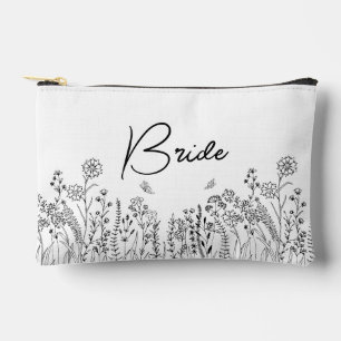 Sac à cosmétiques floral tendance pour mariée écri