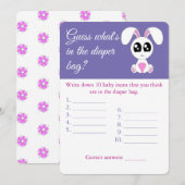 Sac à couches, Baby shower, prospectus de carte de (Devant / Derrière)