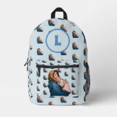 Sac à couches bleu Vierge Marie Monogrammé (Recto)