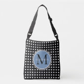 Sac à couches de monogramme noir et blanc Polka Do (Devant)