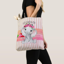Sac à couches pour éléphants rose et gris moderne