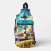 Sac à coudre à l'aquarelle Monogram Lightouse (Recto)