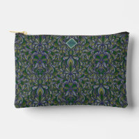 Sac à coudre Art nouveau vert foncé et à bords