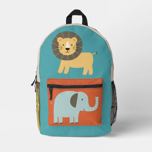 Sac à coudre couleur mignon Animaux Safari Imprime (Recto)