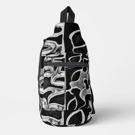 Sac à coudre coupé en noir et blanc (Recto)