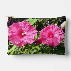 Sac à coudre imprimé à l'hibiscus rose