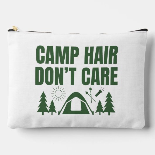 Sac à Coudre Imprimé Vert Camp Cheveux Don't Care (Recto)