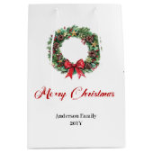 Sac à couronne de Noël moderne avec accents dorés  (Devant)