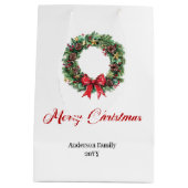 Sac à couronne de Noël moderne avec accents dorés  (Dos)