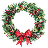 Sac à couronne de Noël moderne avec accents dorés 