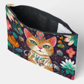 Sac à couture imprimé chat couronné de bijoux (Ouvrir)