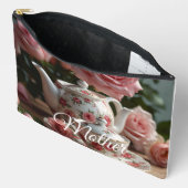 Sac à couture imprimé rose thé chou rose (Ouvrir)