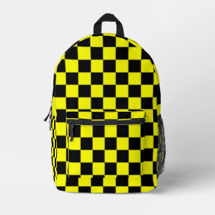 Sac à dos à carreaux noir et jaune
