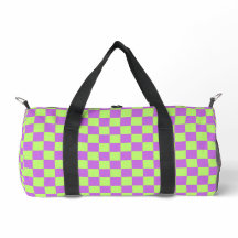 Sac à dos à carreaux violet et lime Print Cut Sew