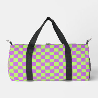 Sac à dos à carreaux violet et lime Print Cut Sew