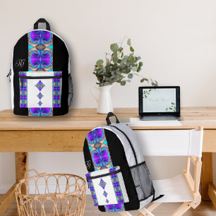 Sac à dos à coudre à impression symétrique fractal