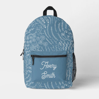Sac à dos à impression océan - Vagues et corail à
