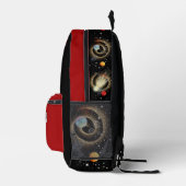 Sac à dos à roquette rouge et noire personnalisé (Droite)