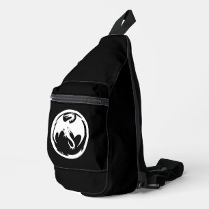 sac à dos à sac noir Dragon blanc