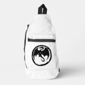 sac à dos à sling blanc Dragon noir (Recto)