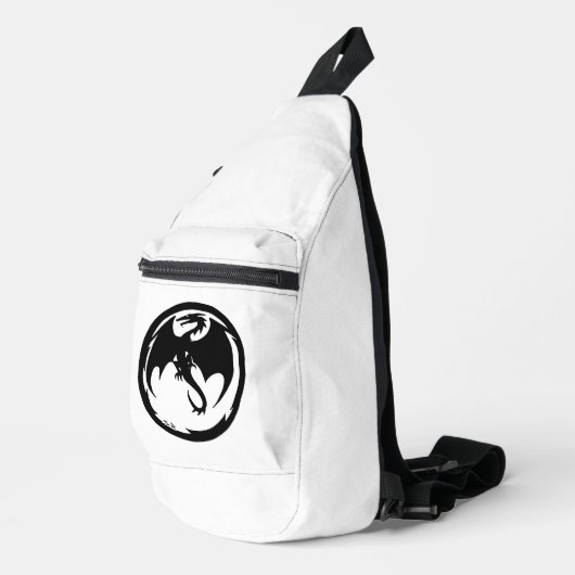sac à dos à sling blanc Dragon noir (Coin droit)