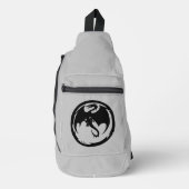 sac à dos à sling gris Dragon noir (Recto)