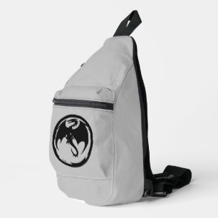 sac à dos à sling gris Dragon noir